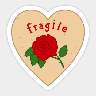 Fragile Mazapan Heart YELLOW Sticker